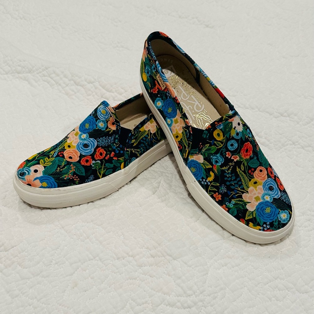 Keds X Rifle Paper Co. Triple Decker Vintage Blossom Slip On size 7